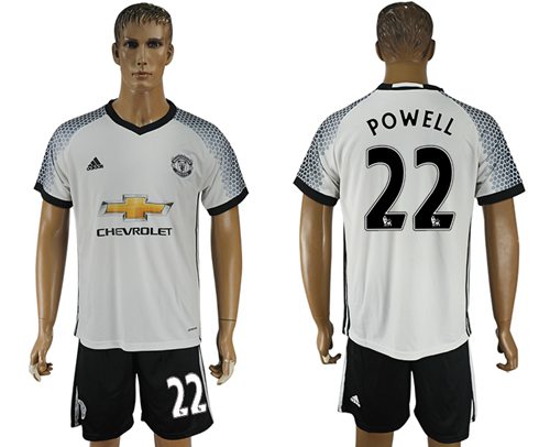Manchester United #22 Powell White Soccer Club Jersey